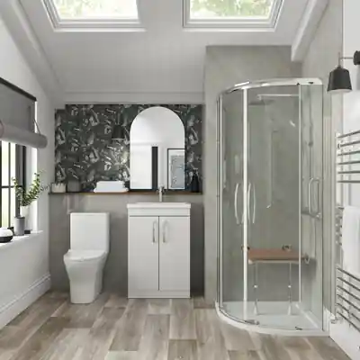 showers with bi-fold doors